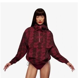 Adidas Beyonce collab Ivy Park Maroon and Black Jacket